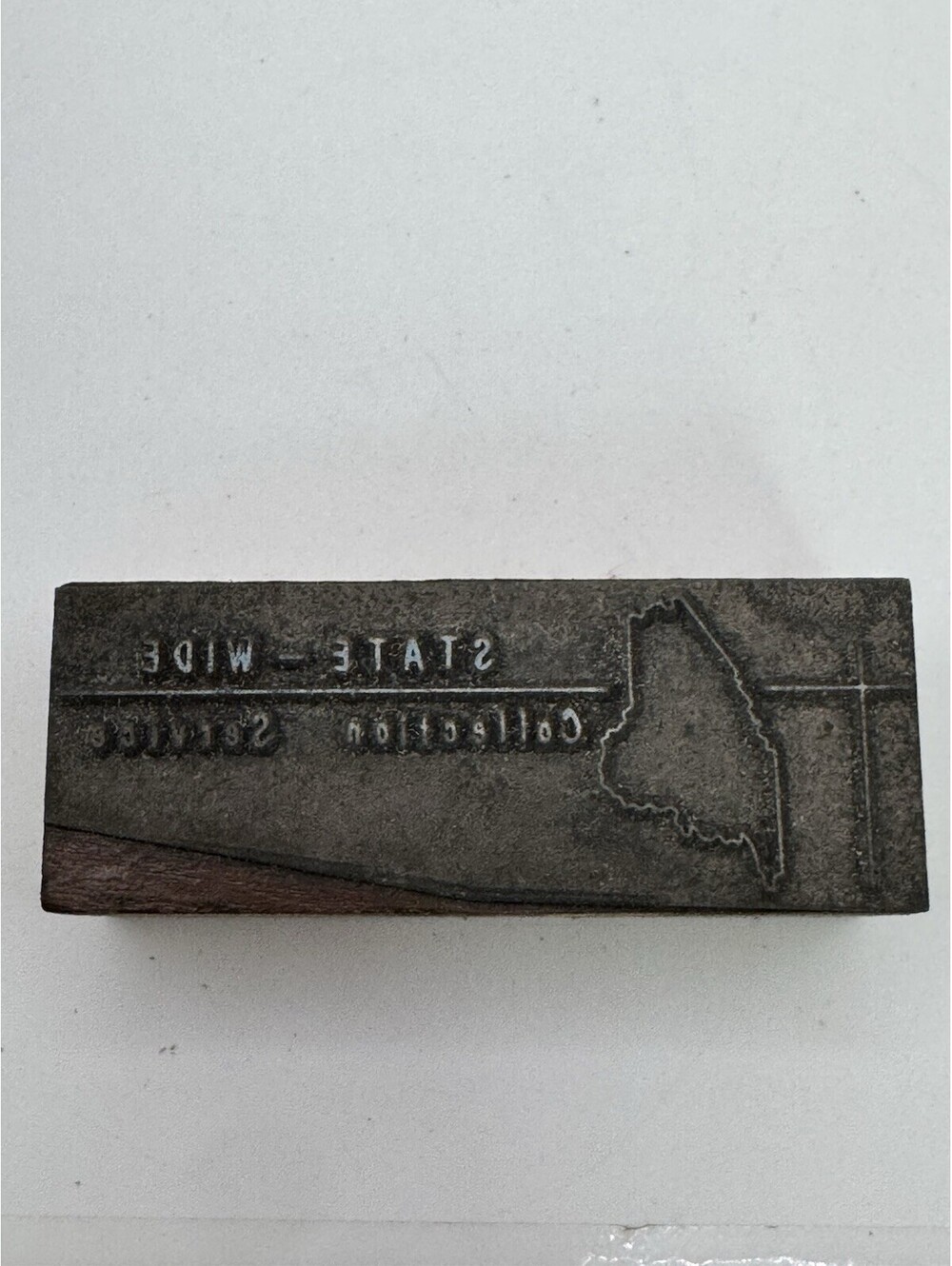 Vintage Maine State-Wide Collection Service Copper Printing Block Letterpress